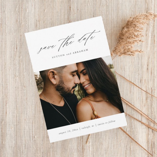 Minimales Script-Foto Save The Date (Von Creator hochgeladen)