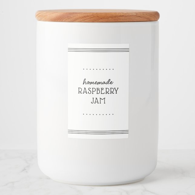 Minimales Script-Hütte-Lebensmittel-Label-Set Lebensmitteletikett (Vorderseite)