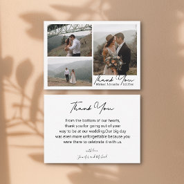 minimales Skript danke Ihnen 3 Fotos Collage Hochz Mitteilungskarte