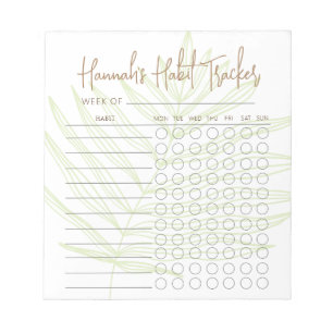 Minimales Skript wöchentlich Habit Tracker Notepad Notizblock