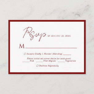 Minimales Skriptmenü Auswahl Red Border Wedding Rs Begleitkarte