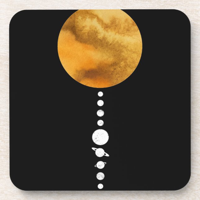 Minimales Sonnensystem Getränkeuntersetzer (Vorderseite)