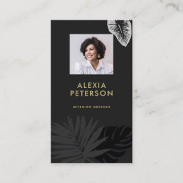 Minimales Tropical Modern Corporate Black Gold Fot Visitenkarte