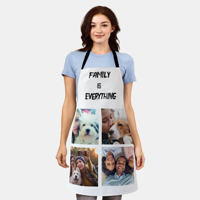 Minimales Typografy Custom Collage Foto Schürze (Getragen)