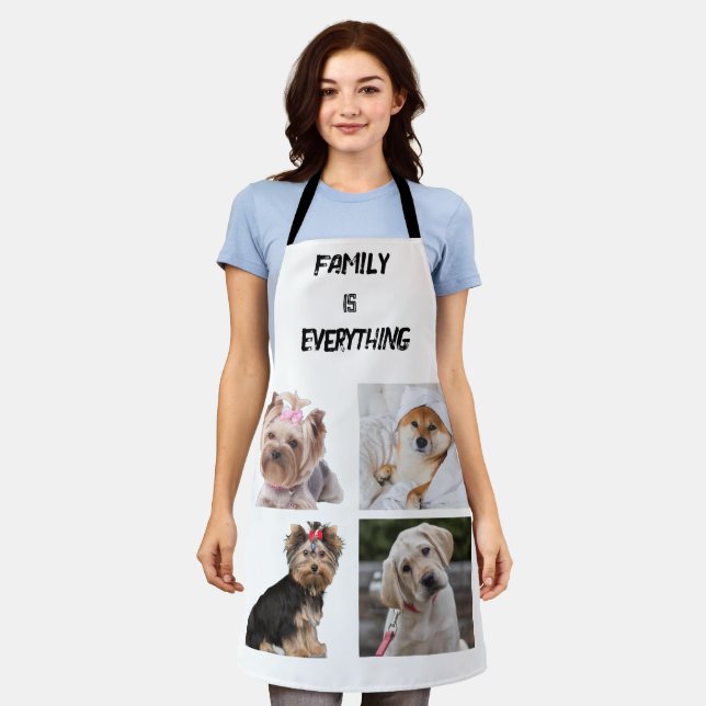 Minimales Typografy Custom Collage Foto Schürze (Getragen)