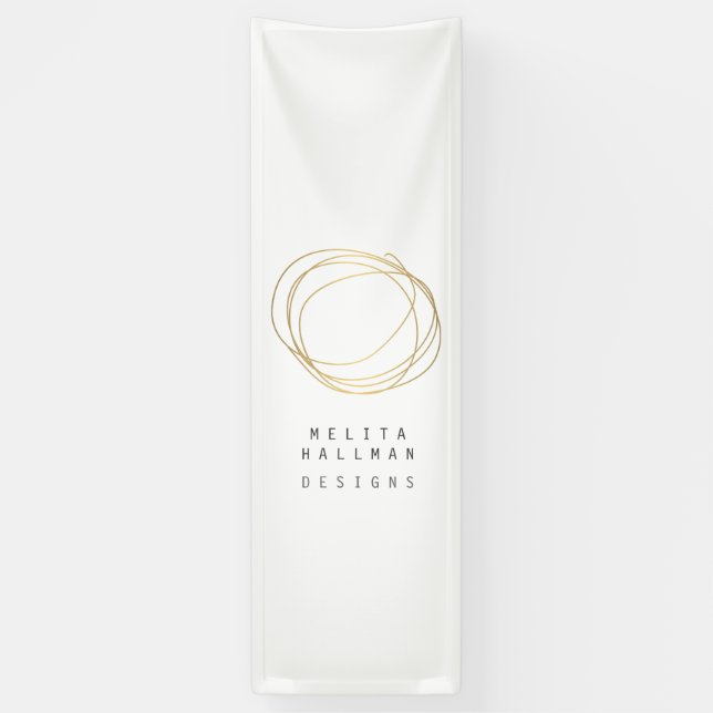 Minimales und modernes Gold Designer Scribble-Logo Banner (Vertikal)