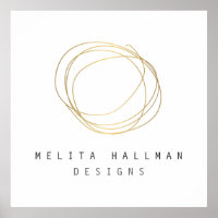 Minimales und modernes Gold Designer Scribble-Logo