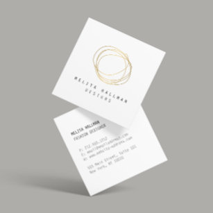 Minimales und modernes Gold Designer Scribble-Logo Quadratische Visitenkarte