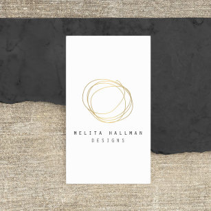 Minimales und modernes Gold Designer Scribble-Logo Visitenkarte