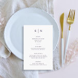 Minimales und schick weißes und Lila Hochzeitmenü Flyer<br><div class="desc">Diese eleganten,  modernen Hochzeitsmenükarten oder die Probe Dinner-Menükarten zeichnen sich durch ein schlichtes,  lila und weißes Textdesign aus,  das minimalistisch wirkt. Fügen Sie Ihre Initialen oder Monogramme hinzu,  um sie komplett zu Ihrem eigenen zu machen.</div>