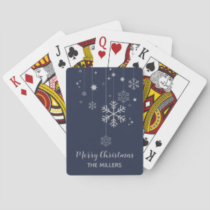 Minimales Weihnachtsdesign mit Schneeflocken Spielkarten