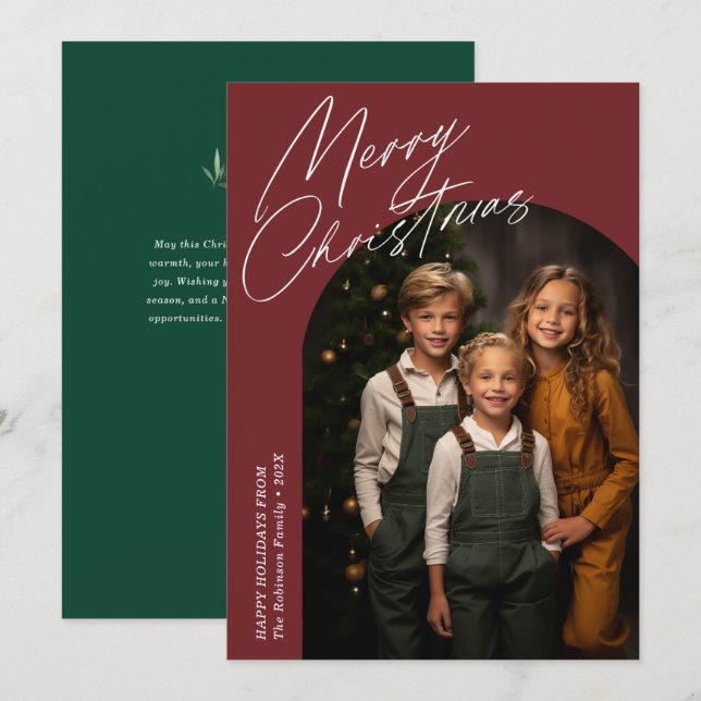 Minimales Weihnachtsgeschenk Foto Feiertagskarte (Vorne/Hinten)