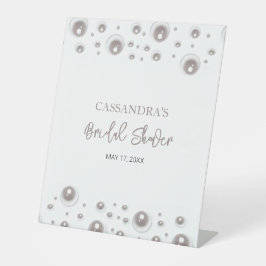 Minimales weißes Pearl-Brautparty Sockelschild