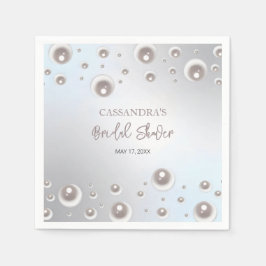 Minimales weißes Perlsilber-Brautparty Serviette