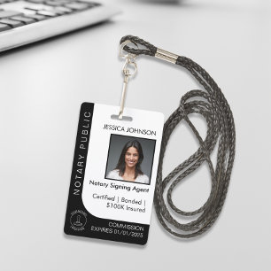 Minimales White & Black Custom Notary Foto ID Abze Ausweis