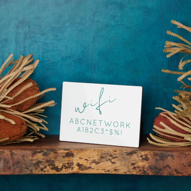 Minimales WiFi-Kennwort-Schild Türkisch Fotoplatte (Seite)