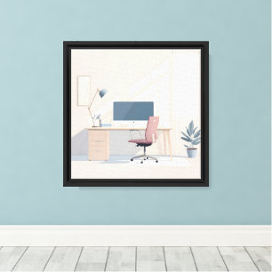 Minimales Zuhause Office Leinwanddruck