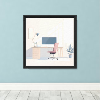 Minimales Zuhause Office Leinwanddruck