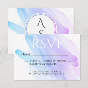Minimalfarbenblaue lila RSVP-Karte RSVP Karte