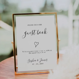 Minimalis Wedding Guest Book - Schild, Sockelschild