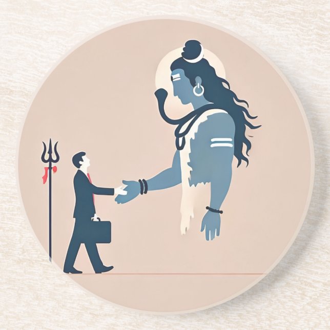 minimalism image of an ordinary person greeting go getränkeuntersetzer (Vorne)