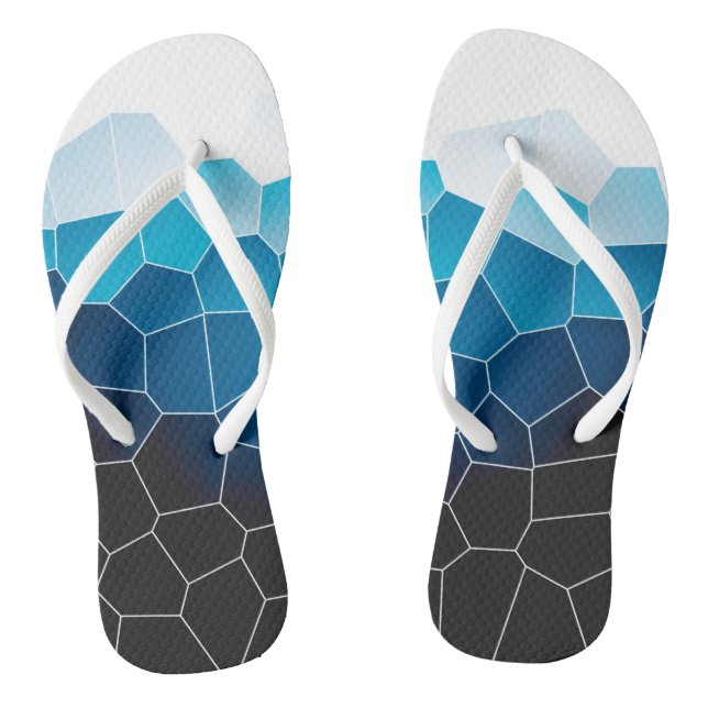 Minimalismus Abstrakt Art Blue White Cells Flip Flops (Fußbett)