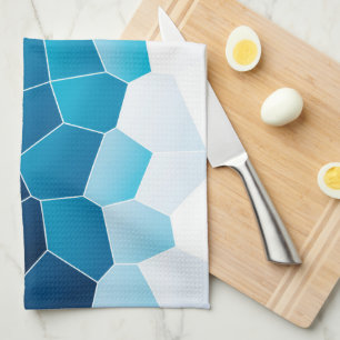 Minimalismus Abstrakt Art Blue White Cells Geschirrtuch
