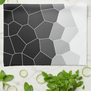 Minimalismus Abstrakt Art Holzkohle Weiße Zellen Geschirrtuch