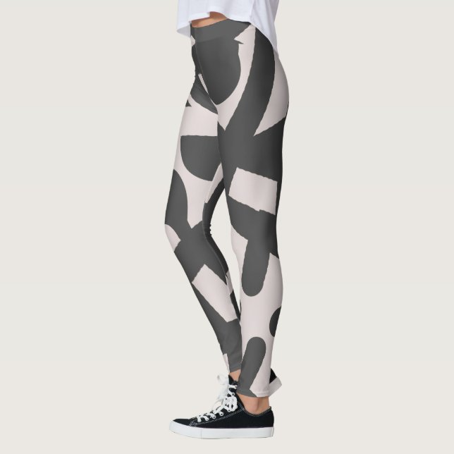 Minimalismus Abstrakt Art Muster Blassgrau Leggings (Links)