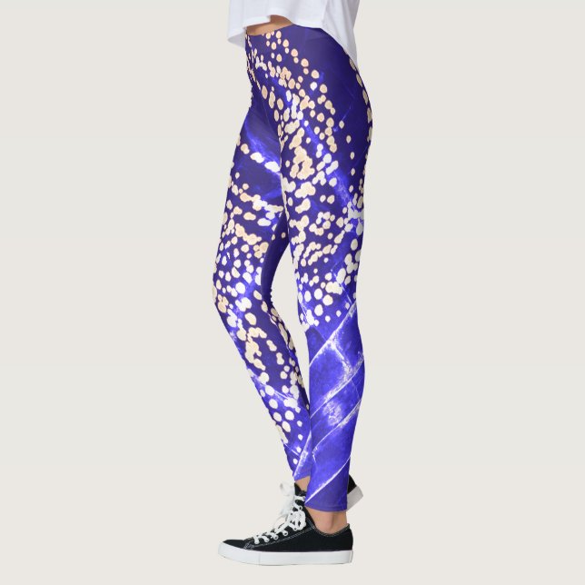 Minimalismus Abstrakt Art Muster Blau Grau Leggings (Links)
