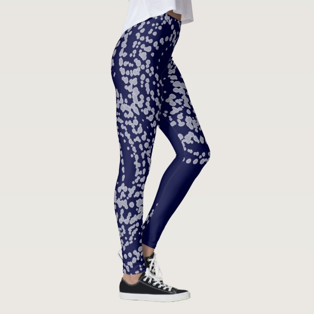 Minimalismus Abstrakt Art Muster Blau Grau Leggings (Rechts)