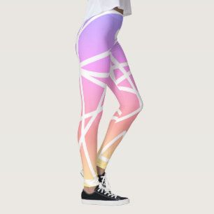 Minimalismus Abstrakt Art Muster rosa Gelb Leggings