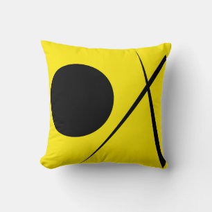 Minimalismus Abstrakt Art Muster Schwarz Gelb Kissen