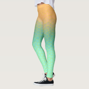 Minimalismus Abstrakt Art Pale Türkis Grün Beige Leggings