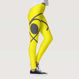 Minimalismus Abstrakte Kunst Grau und Gelb Leggings