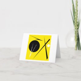 Minimalismus Abstraktes Kunstmuster Schwarz Gelb W Dankeskarte