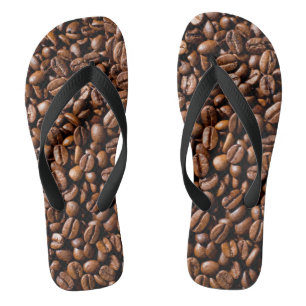 Minimalismus-Begriffskaffeebohne-Geschäft Flip Flops