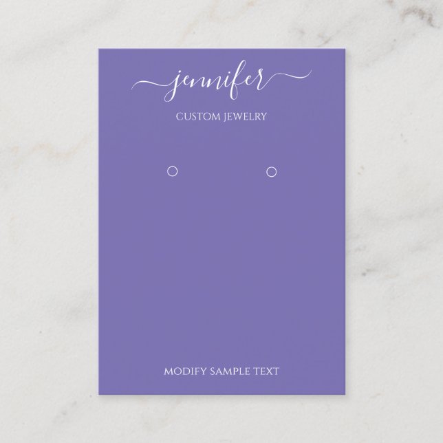 Minimalismus der Logo-Handmade-Schmuck-Karte Lila Visitenkarte (Vorderseite)