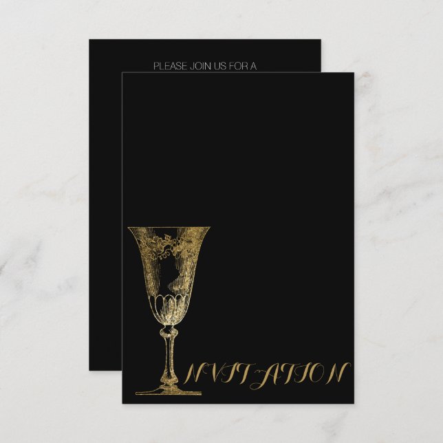 Minimalismus Essen Party Einladung (Vorne/Hinten)