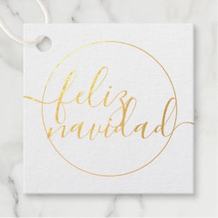 Minimalismus Feliz Navidad Typografie Weihnachten Geschenkanhänger