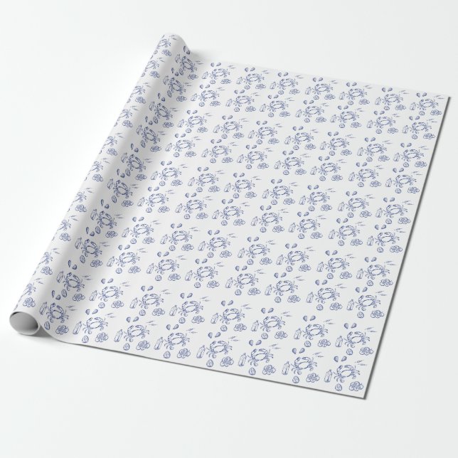 Minimalismus für Meeresnahrung Geschenkpapier (Ungerollt)