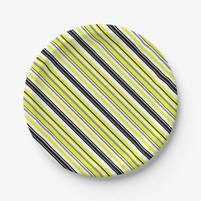 Minimalismus Gelbe Streifen Pappteller (Vorderseite)