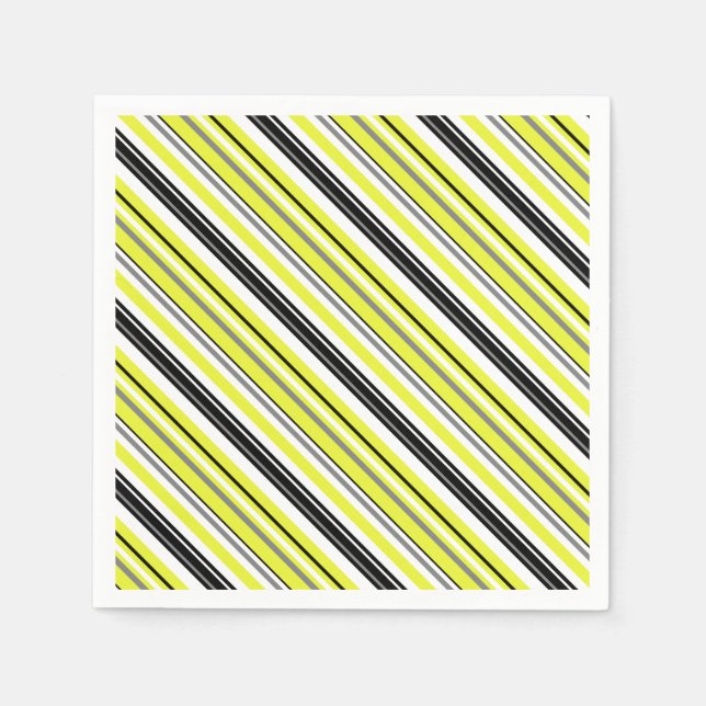 Minimalismus Gelbe Streifen Serviette (Vorderseite)