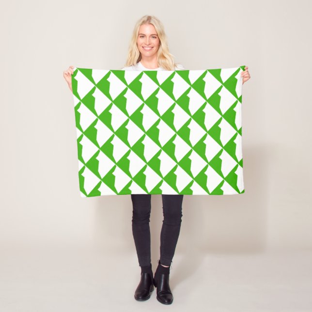Minimalismus Green White Fleecedecke (Beispiel)