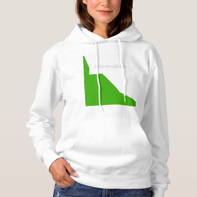 Minimalismus Green White Hoodie (Vorderseite)