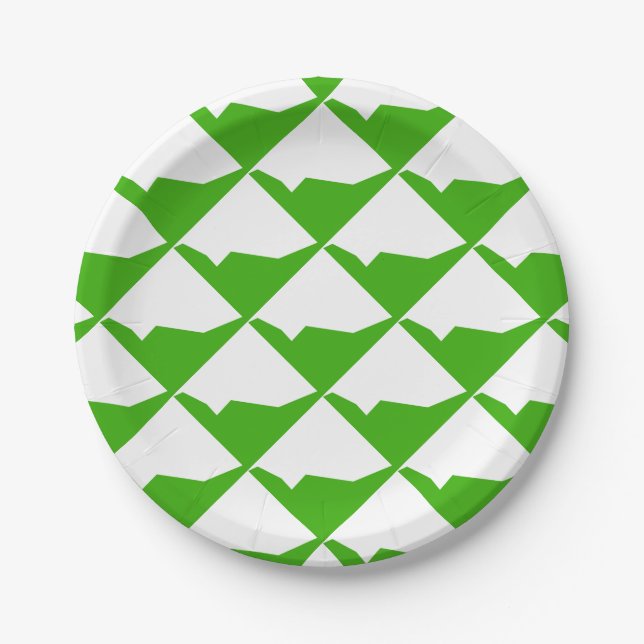 Minimalismus Green White Pappteller (Vorderseite)