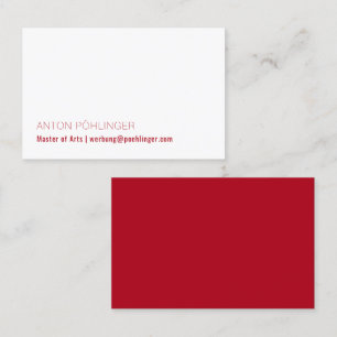 Minimalismus in rot visitenkarte