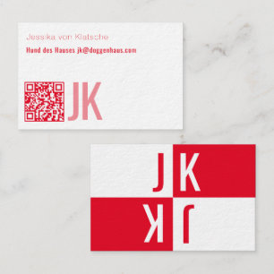 Minimalismus in rotem QR-Code Visitenkarte