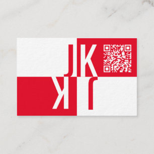Minimalismus in rotem QR-Code Visitenkarte