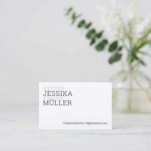 Minimalismus in schwarz weiß Drehung visitencard Visitenkarte